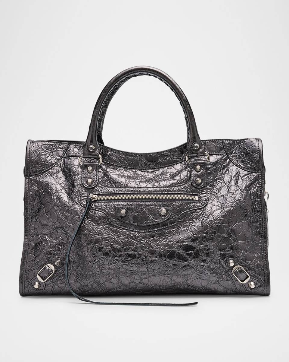 Le City Medium Crinkled Leather Shoulder Bag
